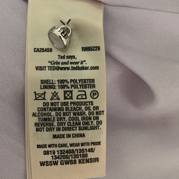 Lilac Ted Baker London Pleated Blouse - Picture 5 of 5